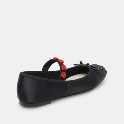 Lilly Ballet Flats Black Multi Satin