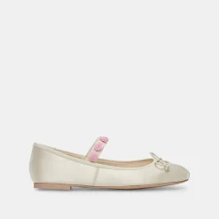 Lilly Ballet Flats Ivory Multi Satin