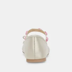 Lilly Ballet Flats Ivory Multi Satin