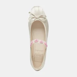 Lilly Ballet Flats Ivory Multi Satin