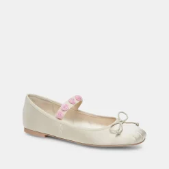 Lilly Ballet Flats Ivory Multi Satin