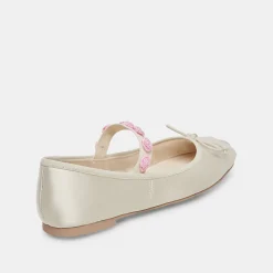 Lilly Ballet Flats Ivory Multi Satin