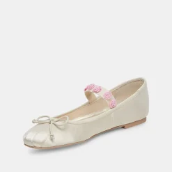 Lilly Ballet Flats Ivory Multi Satin