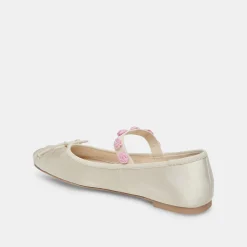 Lilly Ballet Flats Ivory Multi Satin
