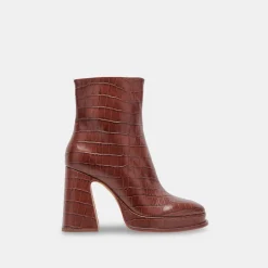 Lochly Boots Walnut Embossed Leather
