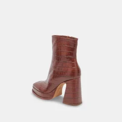 Lochly Boots Walnut Embossed Leather