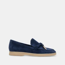 Lonzo Flats Navy Suede