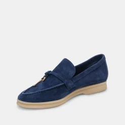 Lonzo Flats Navy Suede