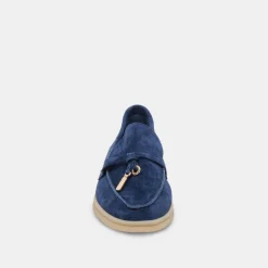 Lonzo Flats Navy Suede