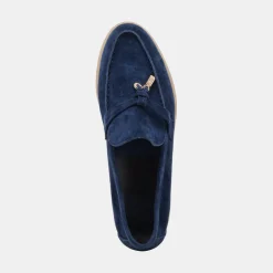 Lonzo Flats Navy Suede