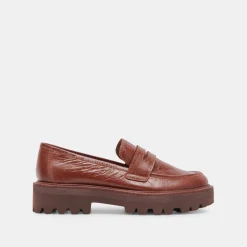 Malila Loafers Brown Crinkle Patent