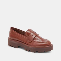 Malila Loafers Brown Crinkle Patent