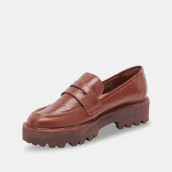 Malila Loafers Brown Crinkle Patent