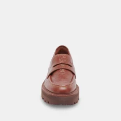 Malila Loafers Brown Crinkle Patent