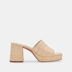 Marsha Heels Lt Natural Raffia