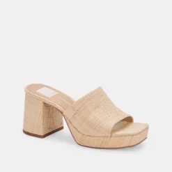 Marsha Heels Lt Natural Raffia