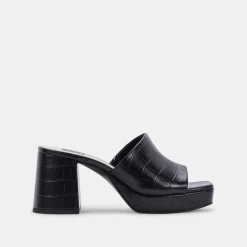 Marsha Heels Noir Embossed Stella