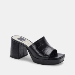 Marsha Heels Noir Embossed Stella