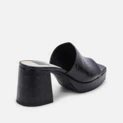 Marsha Heels Noir Embossed Stella