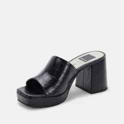 Marsha Heels Noir Embossed Stella