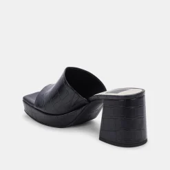 Marsha Heels Noir Embossed Stella