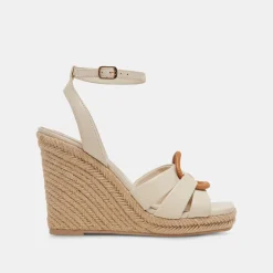 Maze Wedges Ivory Leather