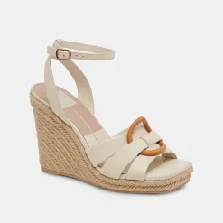 Maze Wedges Ivory Leather