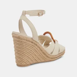 Maze Wedges Ivory Leather