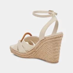 Maze Wedges Ivory Leather