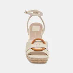 Maze Wedges Ivory Leather