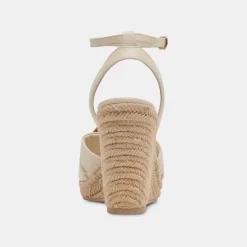 Maze Wedges Ivory Leather