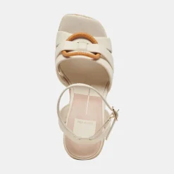 Maze Wedges Ivory Leather