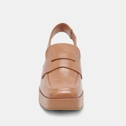 Nada Loafers Brown Crinkle Patent
