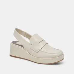Nada Loafers Ivory Crinkle Patent