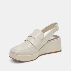 Nada Loafers Ivory Crinkle Patent