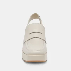 Nada Loafers Ivory Crinkle Patent