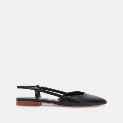Narah Flats Black Leather