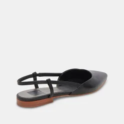 Narah Flats Black Leather