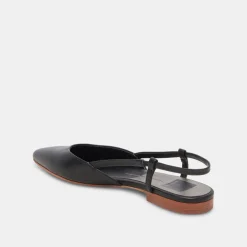 Narah Flats Black Leather