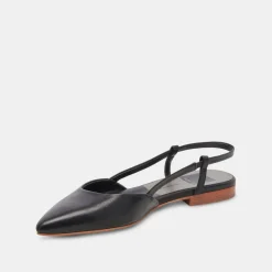 Narah Flats Black Leather