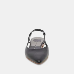 Narah Flats Black Leather