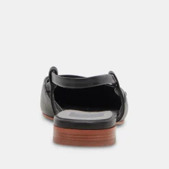 Narah Flats Black Leather