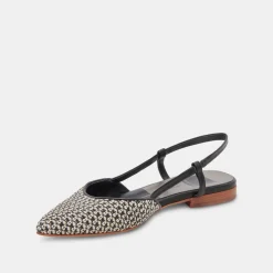 Narah Flats Black Natural Raffia