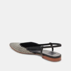 Narah Flats Black Natural Raffia