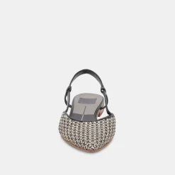 Narah Flats Black Natural Raffia