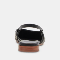 Narah Flats Black Natural Raffia