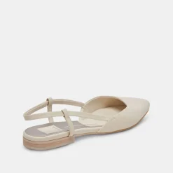 Narah Flats Ivory Leather