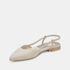 Narah Flats Ivory Leather