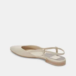 Narah Flats Ivory Leather