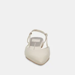 Narah Flats Ivory Leather